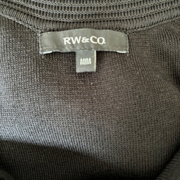 RW&Co medium weight midi black short sleeve dress with cutout collar size M - Picture 13 of 13